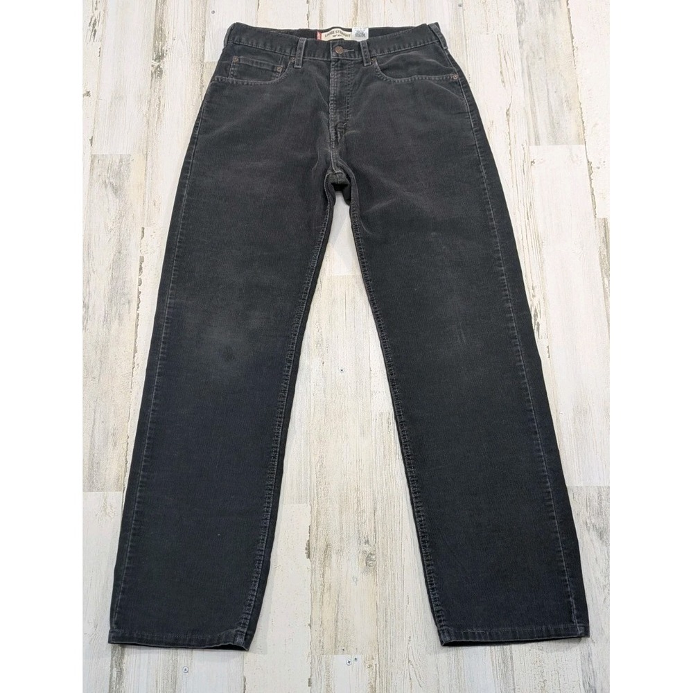 Vtg Y2K Levis Pants Mens Fits 33x33 Gray Corduroy 569 Loose Straight (Tag 32x34)